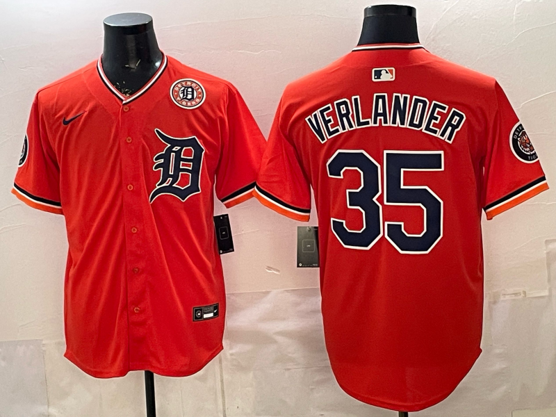 Men Detroit Tigers #35 Verlander orange Game Nike MLB Jersey032100413